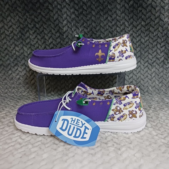 Hey Dude Women's Wendy Funk Louisiana Casual Slip-on Shoes Saints Purple Size 11 - Picture 2 of 9
